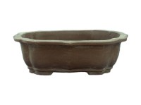 Vaso per bonsai ovale (forma mokko) in gres 33x26x10 cm - GL14a