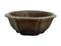 Vaso per bonsai ottagonale (forma a fior di loto) in gres 38,5x38,5x13 cm - GL64a