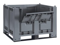 Cargopallet 600 PLUS grigio ATX con portello e 4 travette, 1200x800xh850