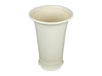 Vaso per bonsai rotondo (stile a cascata) in gres smaltato bianco 13x13x22 cm - YM41