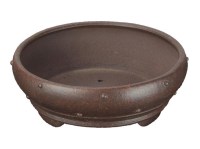 Vaso per bonsai rotondo in gres 13x13x3,5 cm - B114f