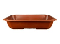 Vaso Cinese rettangolare in plastica marrone per bonsai 44,5x31x9,5 cm - H399C