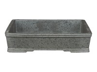 Vaso per bonsai rettangolare in gres argentato 23x17x4,5 cm - ZL328