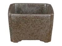 Vaso per bonsai quadrato in gres argentato 10,5x10,5x6,5 cm - ZL308