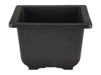 Vaso Cinese quadrato in plastica nera per bonsai e cactus 14x14x10,5 cm - PL17HV