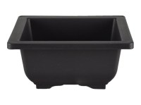 Vaso Cinese quadrato in plastica nera per bonsai e cactus 9,5x9,5x5 cm - PL12V