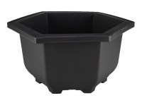 Vaso Cinese esagonale in plastica nera per bonsai e cactus 16,5x16,5x10,5 cm - PL20V