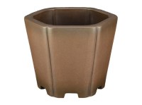 Vaso per bonsai esagonale in gres 16,5x16,5x16 cm - SM069