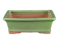 Vaso per bonsai rettangolare in gres smaltato verde 27x20x8 cm - GA5