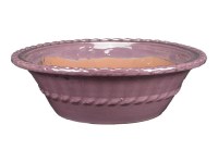 Vaso per bonsai rotondo in gres smaltato rosa-viola 13x13x4 cm - G238d