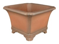 Vaso per bonsai quadrato in gres 24,5x24,5x17,5 cm - L170a