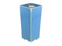 Vaso per bonsai quadrato (stile a cascata) in gres smaltato azzurro 7,5x7,5x20,5 cm - YM11A