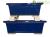 Vasi per bonsai Giapponesi Morrisan rettangolari in gres smaltato blu (Set da n.2 pezzi) - B05-18