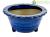 Vaso per bonsai Giapponese Morrisan rotondo in gres smaltato blu 12,5x12,5x6 cm - B04-13a