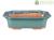 Vasi per bonsai rettangolari in gres smaltati verde (Set da n.3 pezzi) - G223