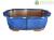 Vasi per bonsai ovali (forma mokko) in gres smaltati blu (Set da n.2 pezzi) - BJA1