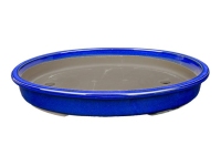 Morrisan Japanese bonsai pot oval in blue glazed stoneware 31x23.5x4.5 cm - B23-46c Morrisan Japanese bonsai pot oval in blue glazed stoneware 31x23.5x4.5 cm - B23-46c