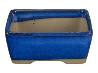 Pot à bonsaï japonais Morrisan rectangulaire en grès émaillé bleu 9x7x3,5 cm - B02-8-4B Pot à bonsaï japonais Morrisan rectangulaire en grès émaillé bleu 9x7x3,5 cm - B02-8-4B