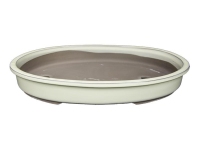 Pot à bonsaï japonais Morrisan ovale en grès émaillé blanc 28,5x20,5x4 cm - B23-43a Pot à bonsaï japonais Morrisan ovale en grès émaillé blanc 28,5x20,5x4 cm - B23-43a